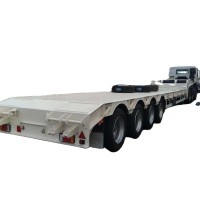 30-80 Tons flatbed trailer 20ft 40ft 4 Axles lowbed semi trailer truck for sale